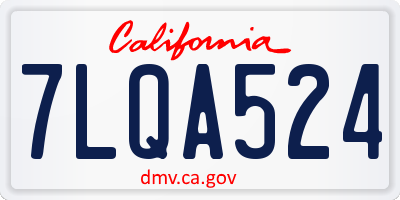 CA license plate 7LQA524