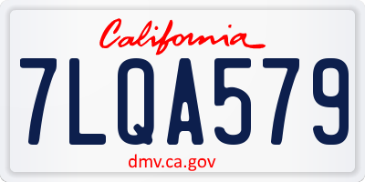CA license plate 7LQA579