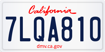 CA license plate 7LQA810