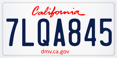 CA license plate 7LQA845