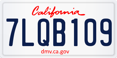 CA license plate 7LQB109