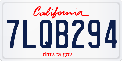 CA license plate 7LQB294