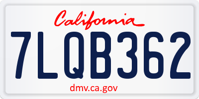 CA license plate 7LQB362