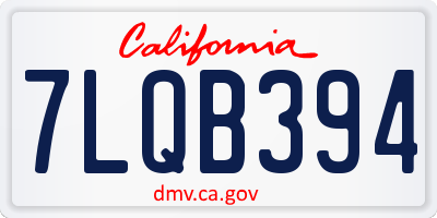 CA license plate 7LQB394