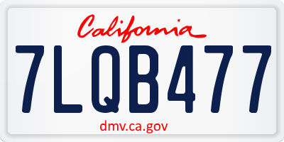 CA license plate 7LQB477