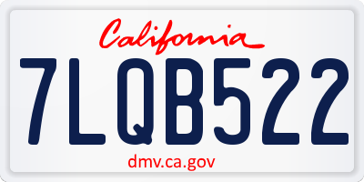 CA license plate 7LQB522