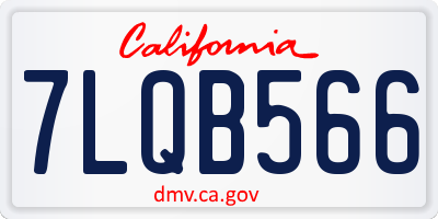 CA license plate 7LQB566