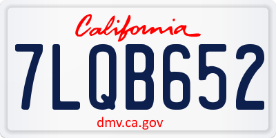 CA license plate 7LQB652