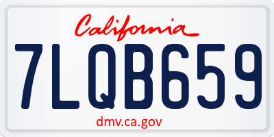 CA license plate 7LQB659