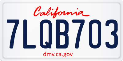 CA license plate 7LQB703