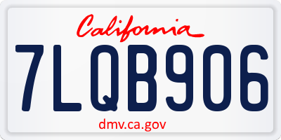 CA license plate 7LQB906