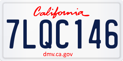 CA license plate 7LQC146