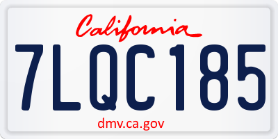 CA license plate 7LQC185