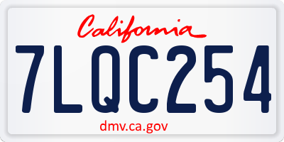 CA license plate 7LQC254