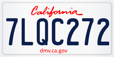 CA license plate 7LQC272
