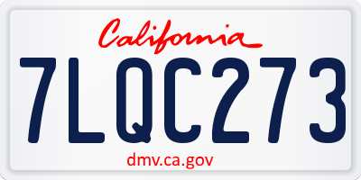 CA license plate 7LQC273