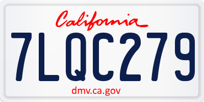 CA license plate 7LQC279
