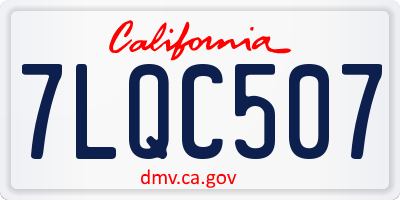 CA license plate 7LQC507