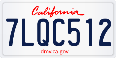 CA license plate 7LQC512