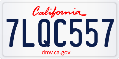CA license plate 7LQC557