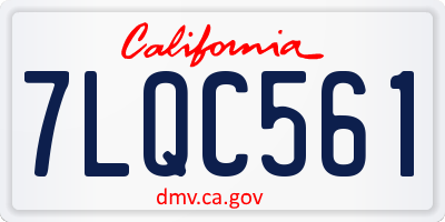 CA license plate 7LQC561