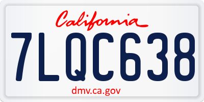 CA license plate 7LQC638