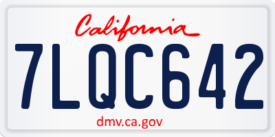 CA license plate 7LQC642
