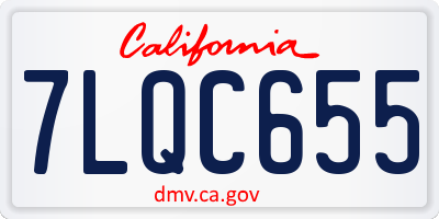 CA license plate 7LQC655