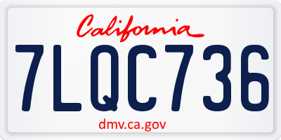 CA license plate 7LQC736