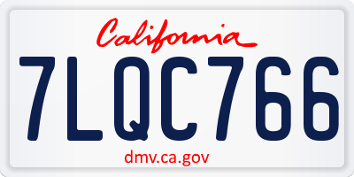CA license plate 7LQC766