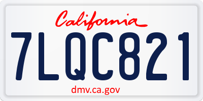 CA license plate 7LQC821