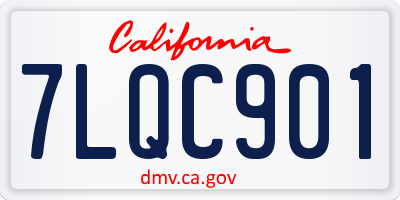 CA license plate 7LQC901