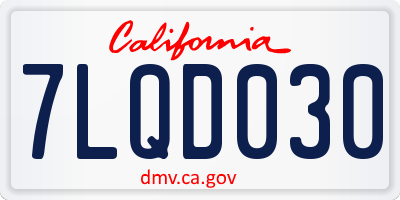CA license plate 7LQD030