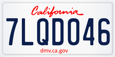 CA license plate 7LQD046