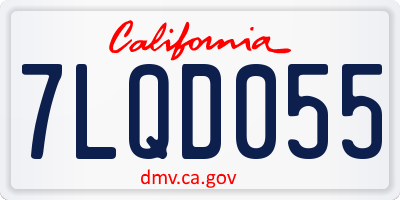 CA license plate 7LQD055