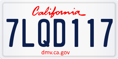 CA license plate 7LQD117