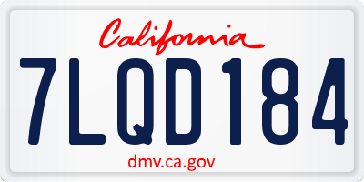 CA license plate 7LQD184