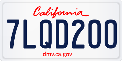 CA license plate 7LQD200
