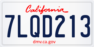CA license plate 7LQD213