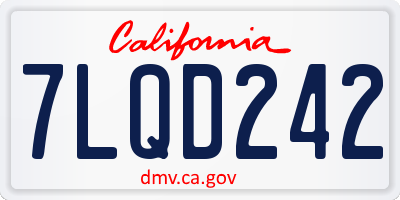CA license plate 7LQD242
