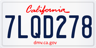 CA license plate 7LQD278