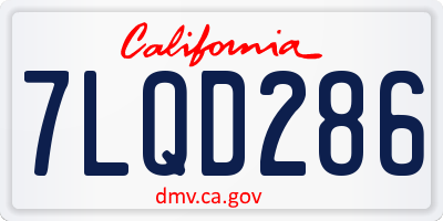 CA license plate 7LQD286