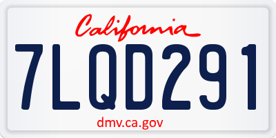 CA license plate 7LQD291