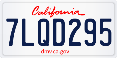 CA license plate 7LQD295