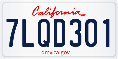 CA license plate 7LQD301