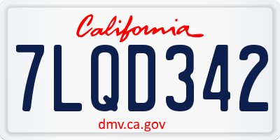 CA license plate 7LQD342