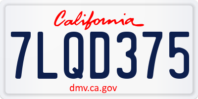 CA license plate 7LQD375