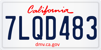 CA license plate 7LQD483