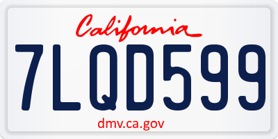 CA license plate 7LQD599