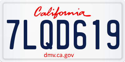 CA license plate 7LQD619